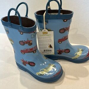 Hatley boys Farm Trucks Rubber Rain Boots Size 9 NWT